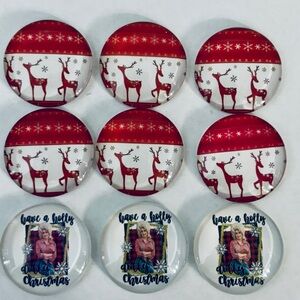 9pcs Festive Christmas 25mm Cabochons Set, NWT